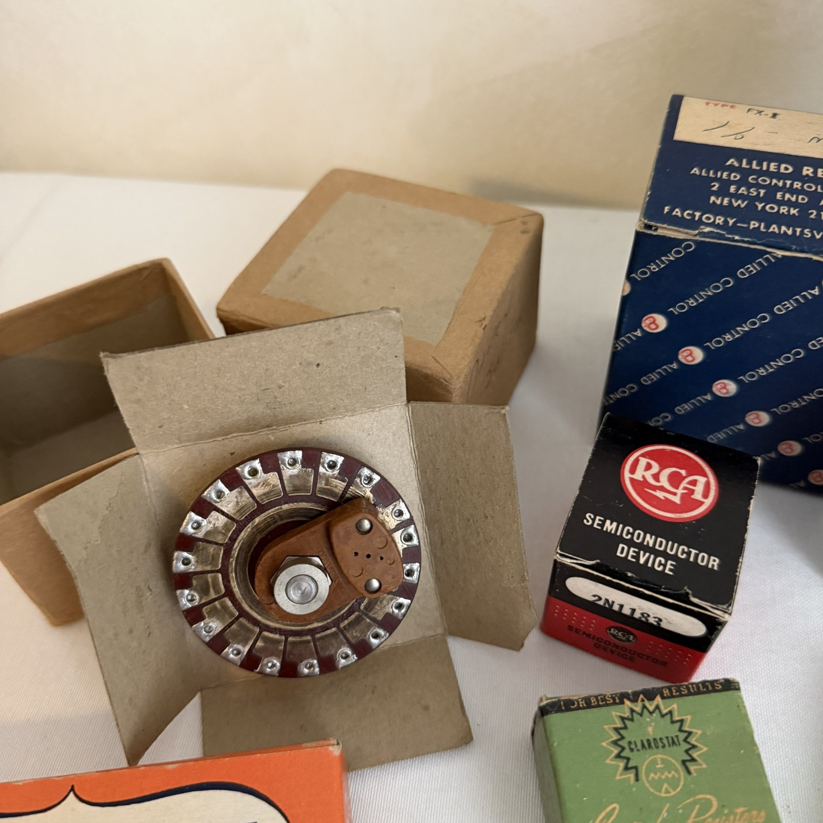 VTG Junk Drawer Lot Electric Radio Components Daven Switch Precision Meter NOS