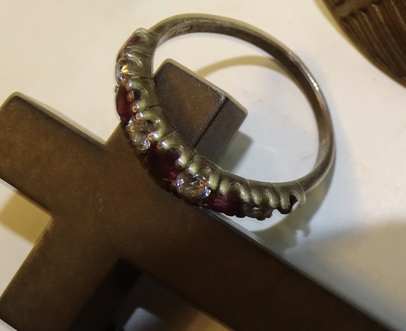 Junk found at estate sale; button hook, Keys, Rings, Shield Pin, Boot Charm, etc