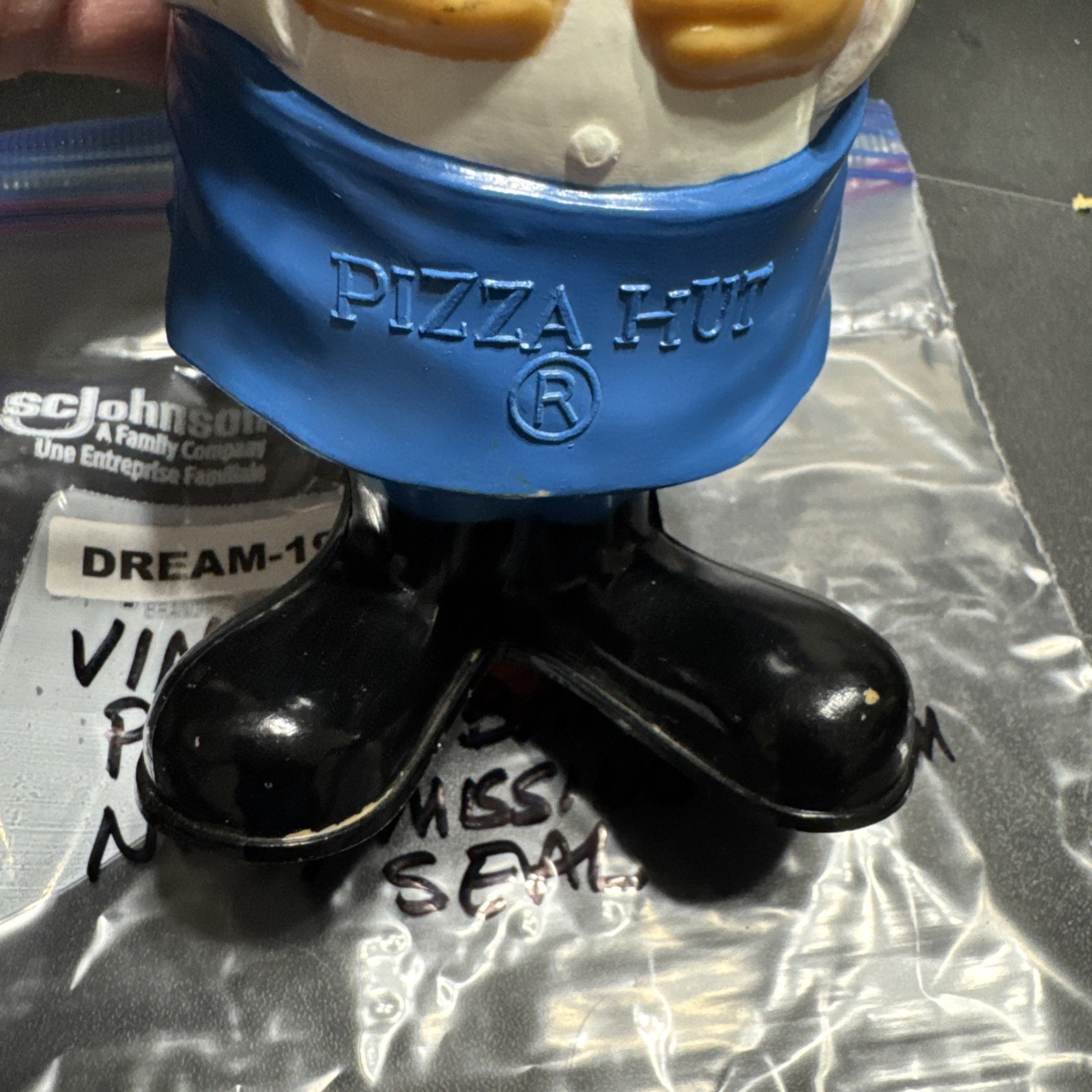 VINTAGE TOY 1970s Plastic Piggy Bank Pizza Hut PETE Man No Seal DREAM-19