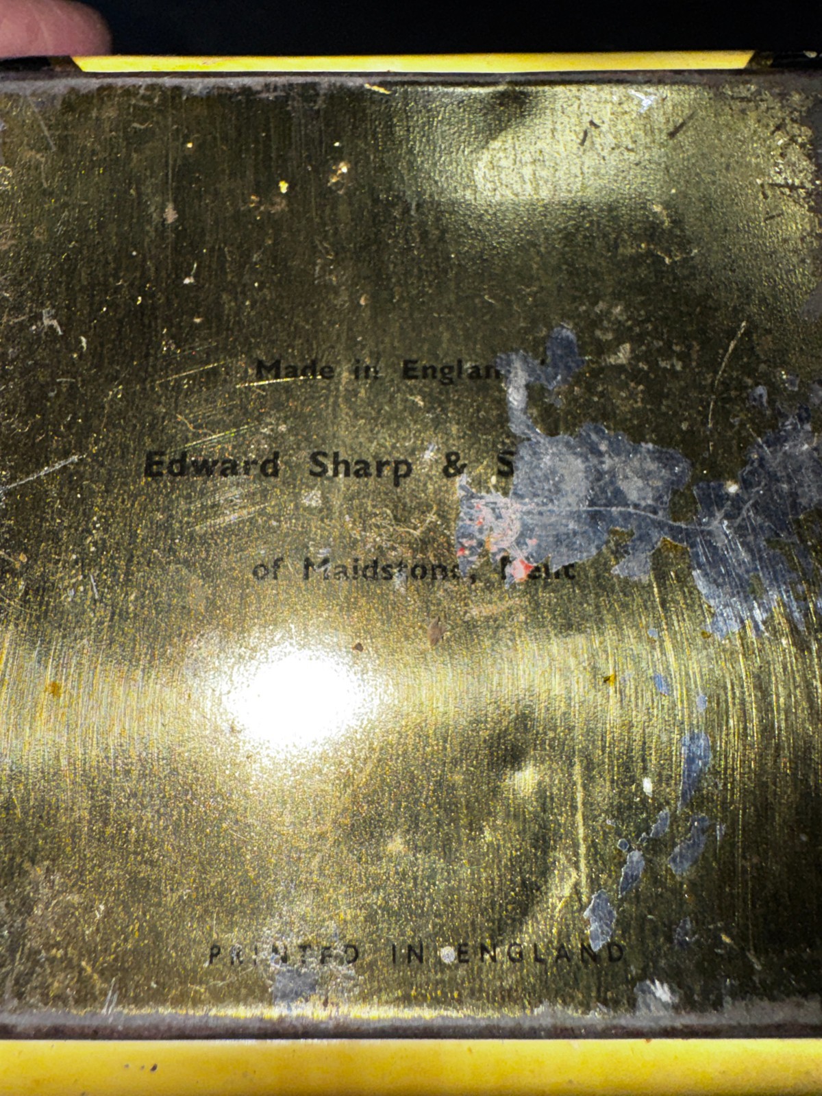 COOL COLLECTABLE Vintage Edward Sharp Lidded Tin Made in England Box 2 FH