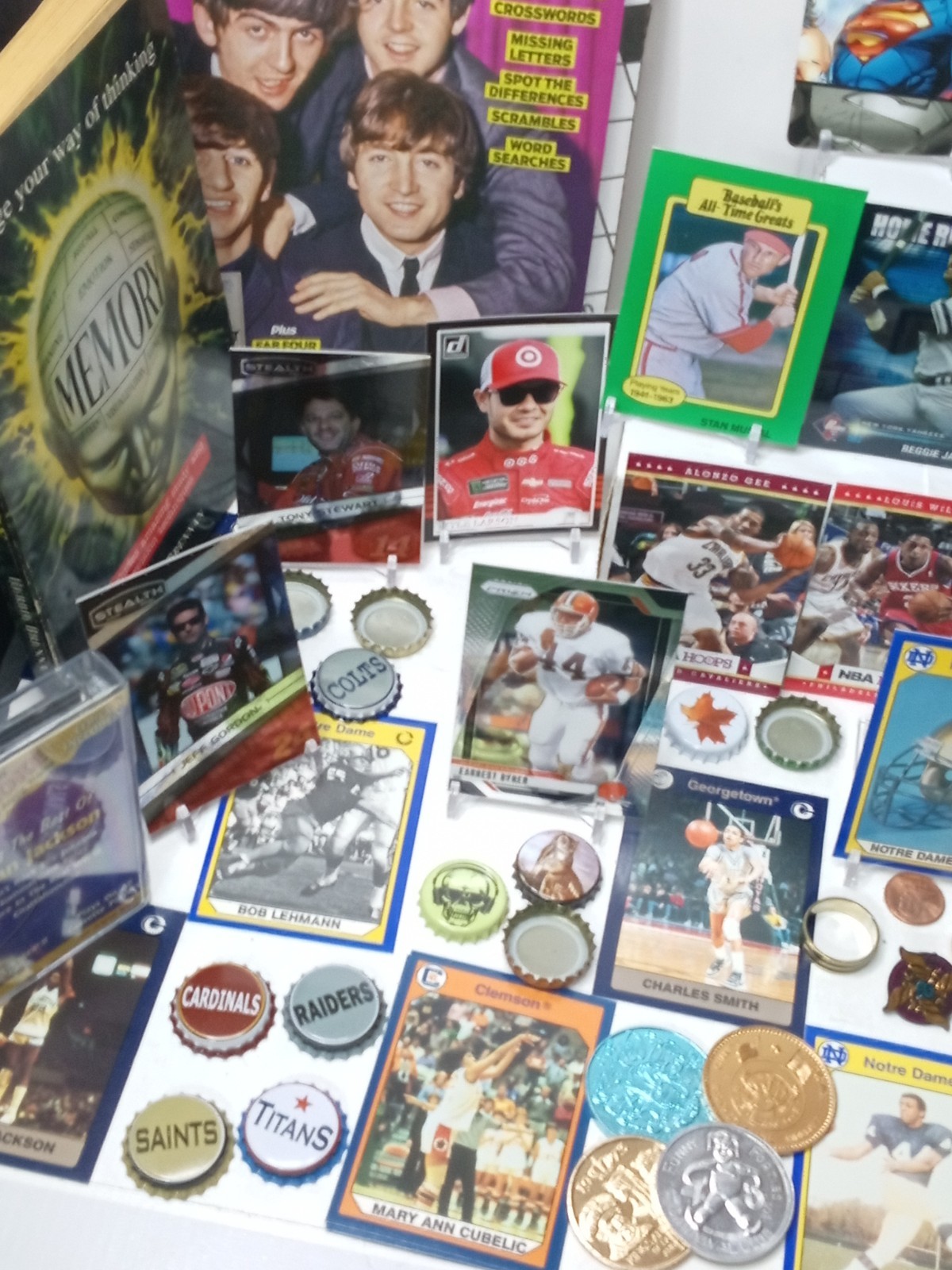 Loaded Junk Drawer Lot Collectibles, Trading Cards, Coins, Tokens, Misc, #P630