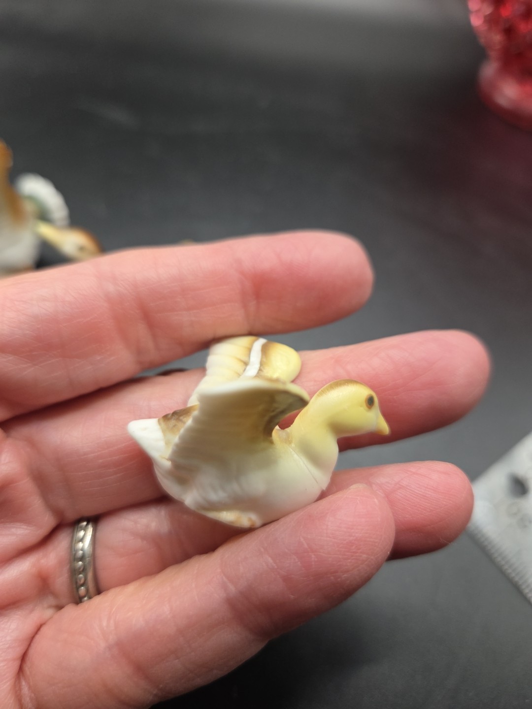 Vintage Mallard Duck Figurines Fine Bone China Miniature MCM