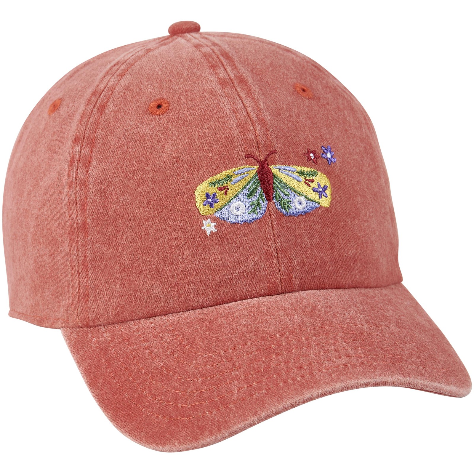 Primitives by Kathy Baseball Cap-Butterfly, Pigment Dyed Washed Orange
