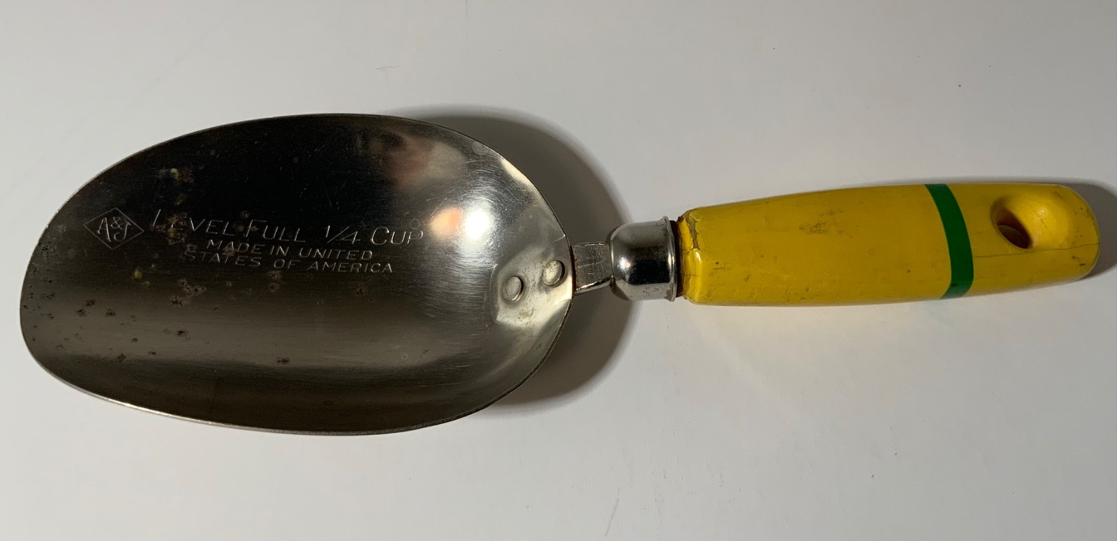 VTG Kitchen Junk Drawer Lot Assemblage Art 4# Utensils With Yellow Handles Mouli