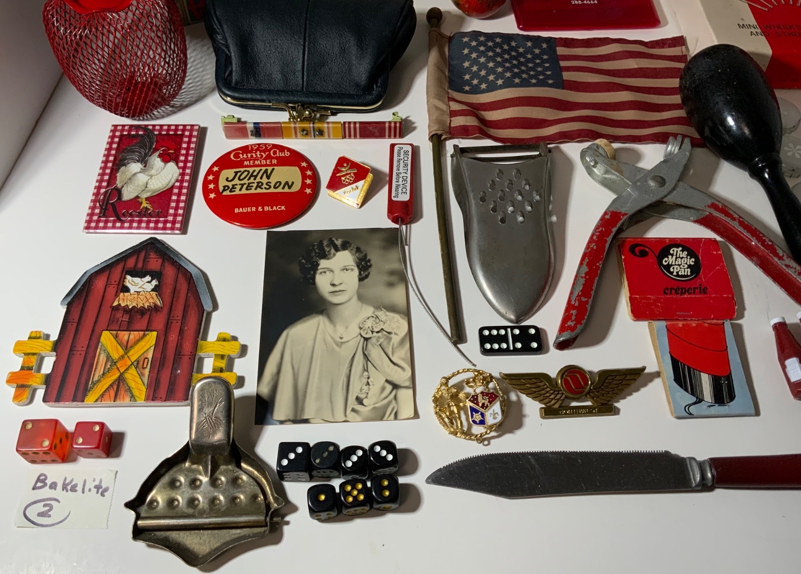 VTG to New Junk Drawer Lot Assemblage Art Crafts 3.5# Pins, Coffee Can, Kitchen