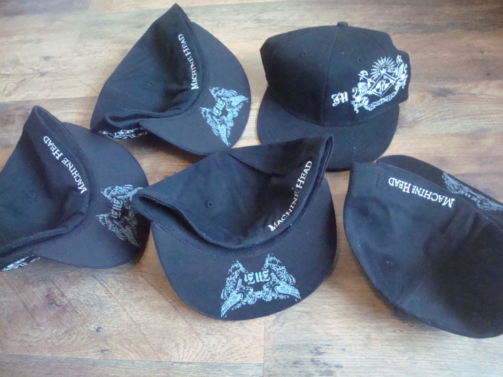 5 HATS MACHINEHEAD METAL WHOLESALE LOT HATS 00S Y2K VINTAGE FITTED