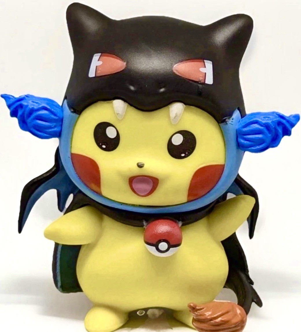 Pikachu Mega Charizard X Cosplay Figure Collectible Pokemon Style Toy Cute