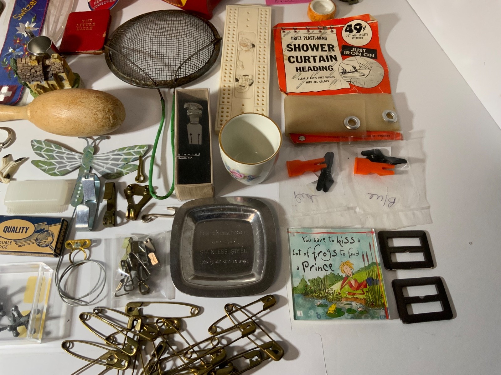VTG Junk Drawer Lot Assemblage Art Mixed Media Crafts 2.5# Magnets Cribbage Pins