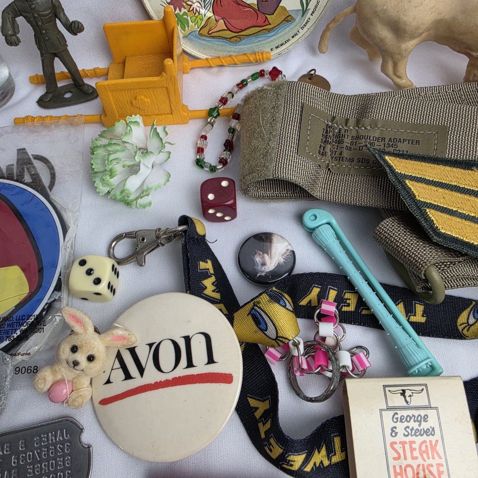Junk Drawer Lot Toys Pins Stamps Military Coin Trinket Jewelry Patches Vintage