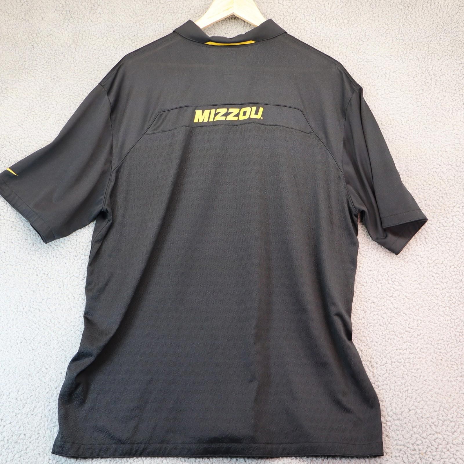 Missouri Tigers Nike Polo Men XL Dri-Fit Gold Mizzou on Back