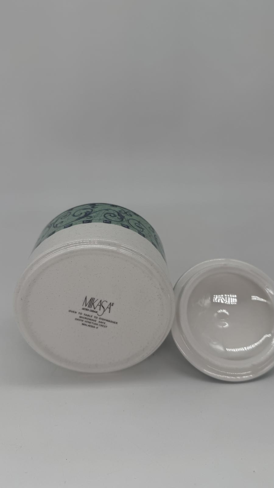 Mikasa Venetian Crest Sugar Bowl with Lid – DX018 Ultra Ceram, Malaysia