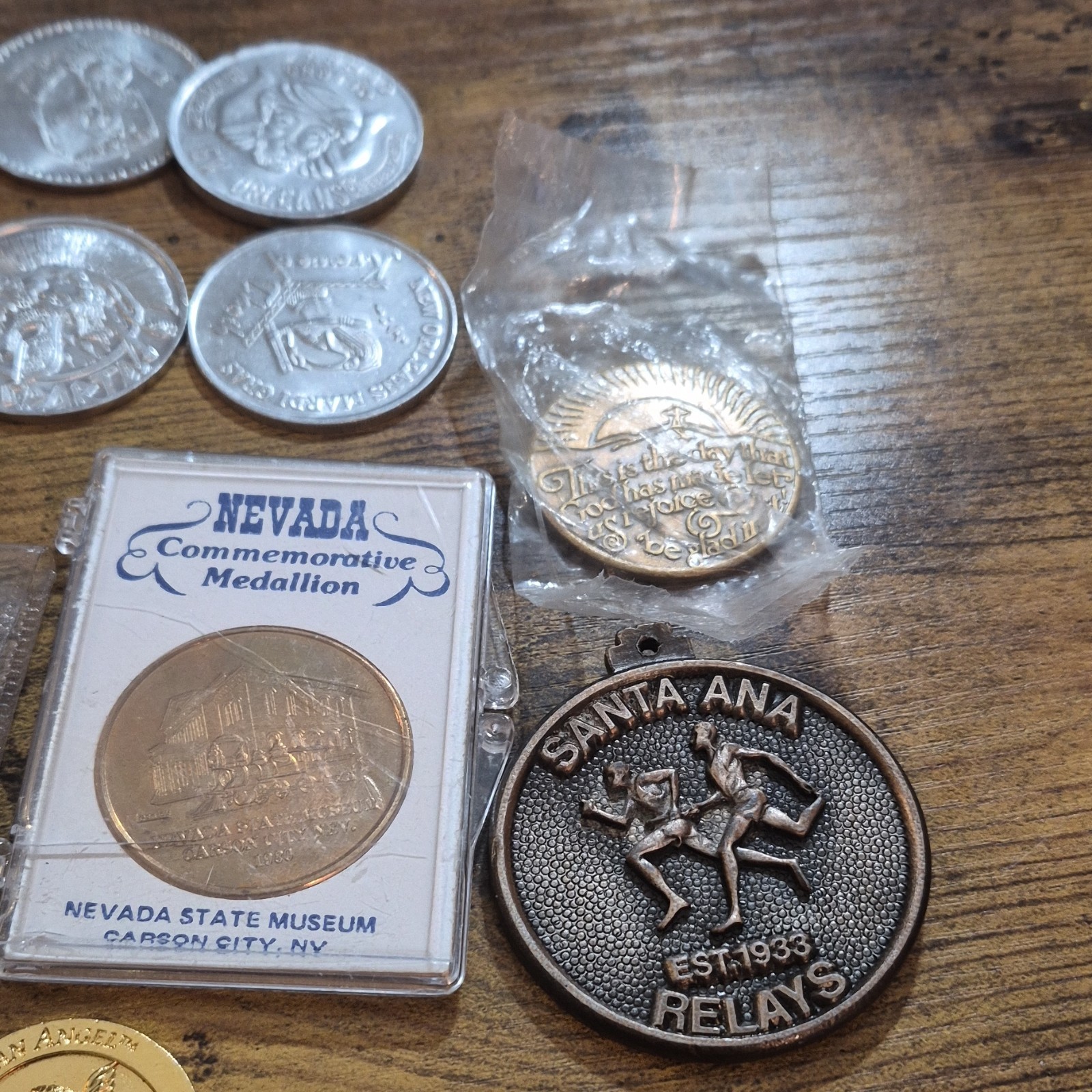 Lot Of 45 Vintage/Commemorative Coins, Pins & Pendants