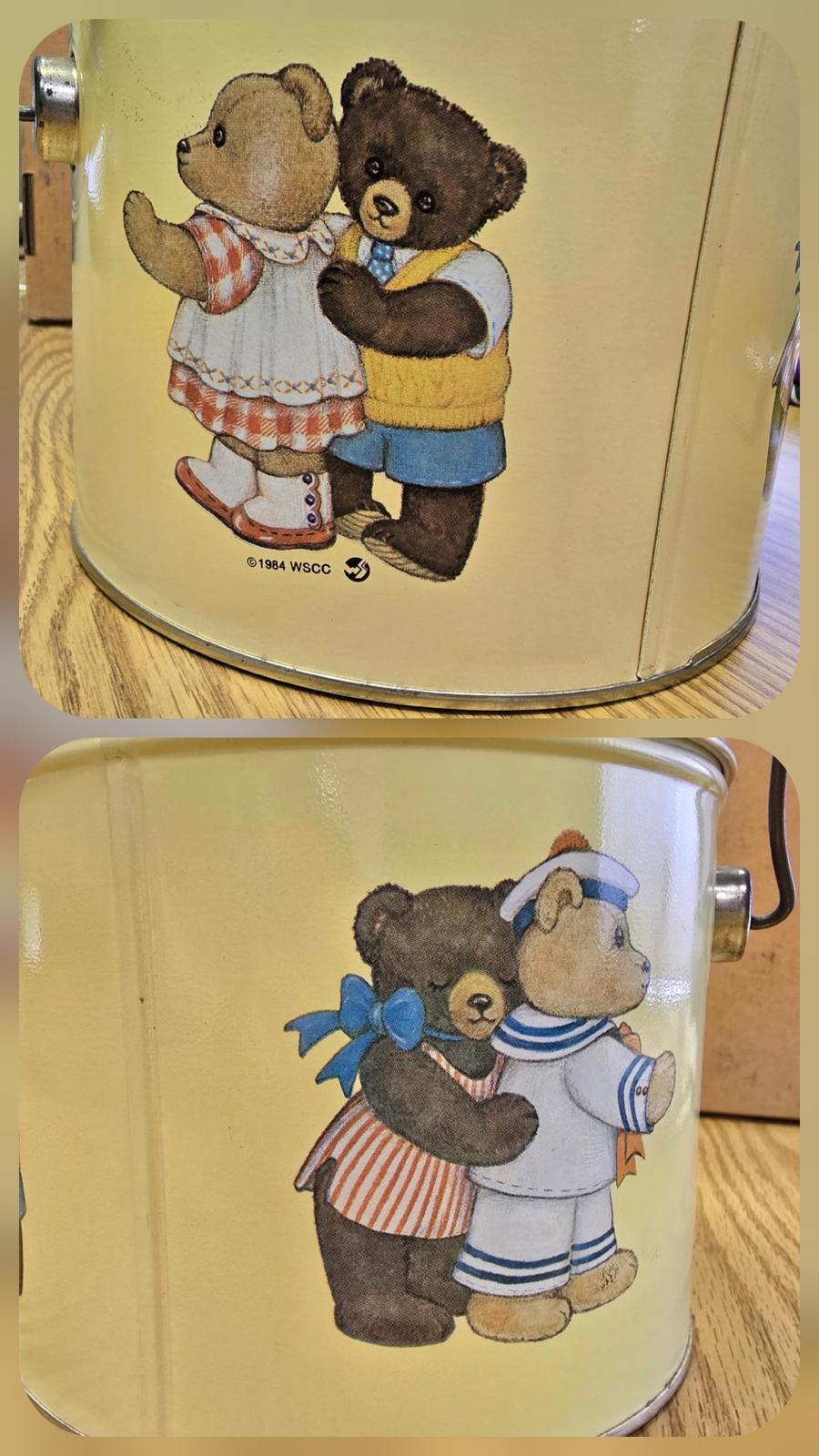 Collectible tin, Teddy Bucket with handle The Popcorn Factory