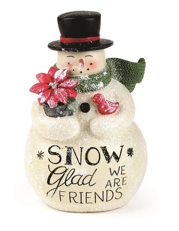 Blossom Bucket Snow Glad We Are Friends Snowman Figurine, 4.75-Inch Height