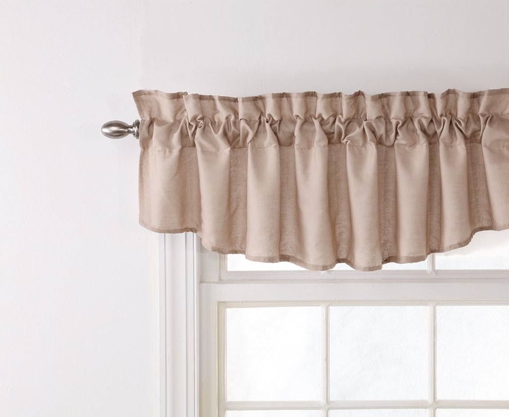 Stylemaster Emery Lined Insert Valance, 60″ x 16″, Taupe