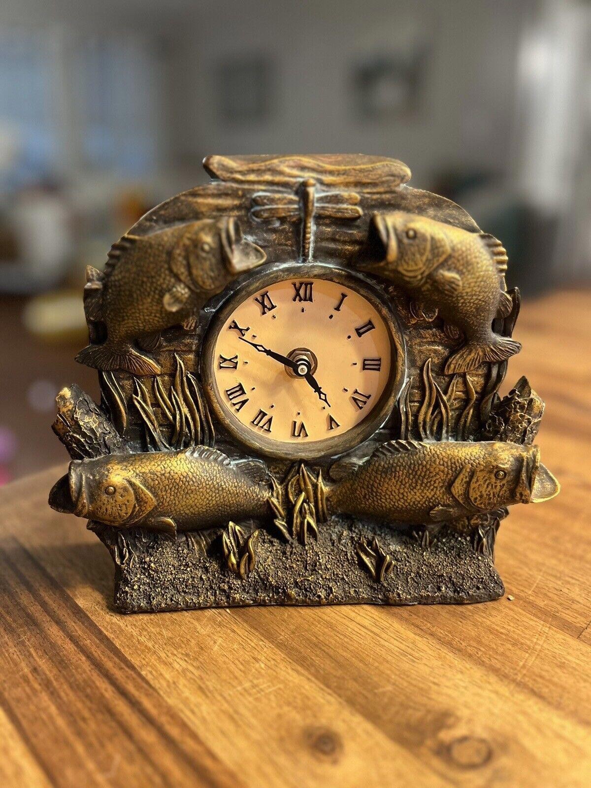 Trout Resin Mantle Clock 7×7 FISH Resin Clock Figurine