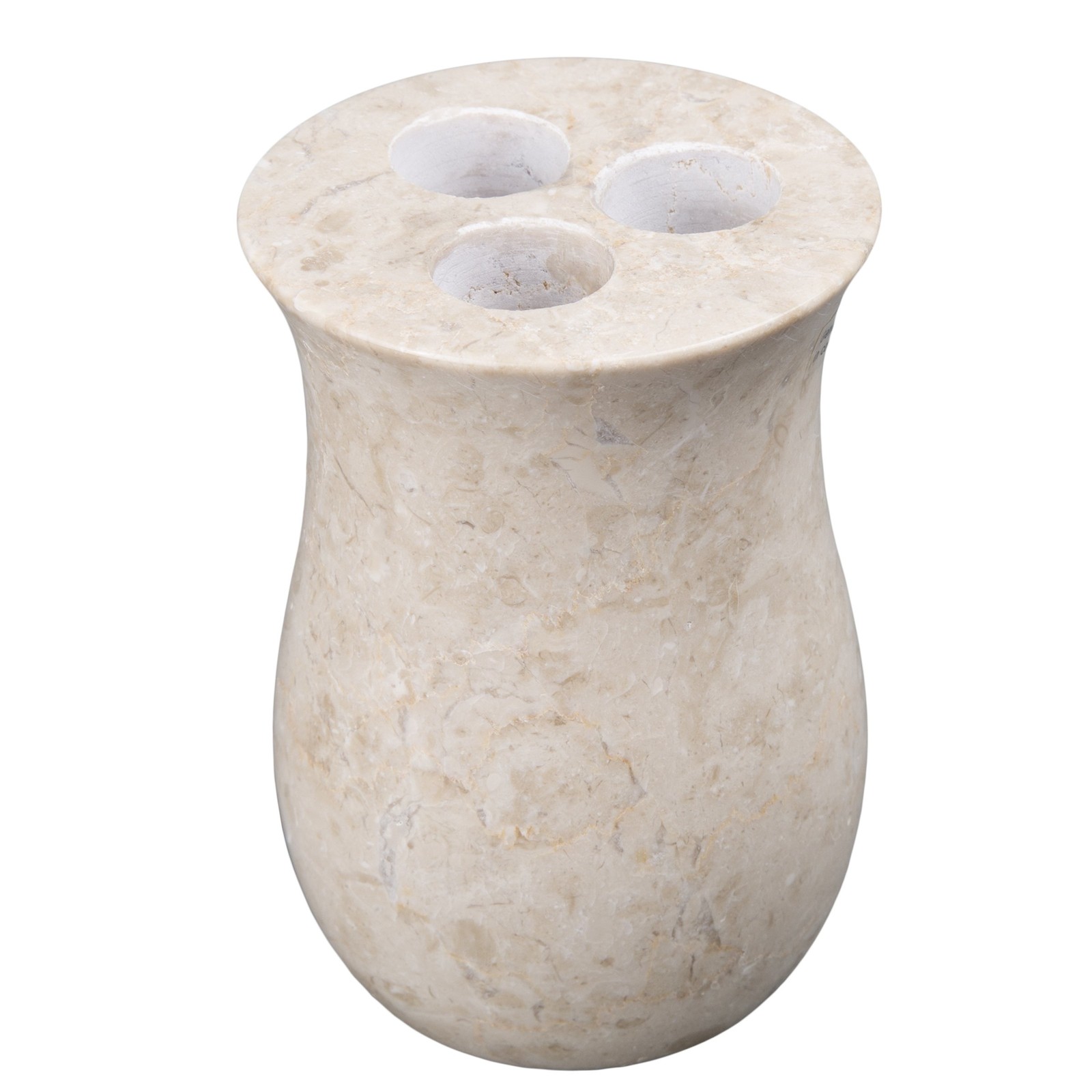 Creative Home Natural Champagne Marble Toothbrush Holder Makeup Organizer Beige