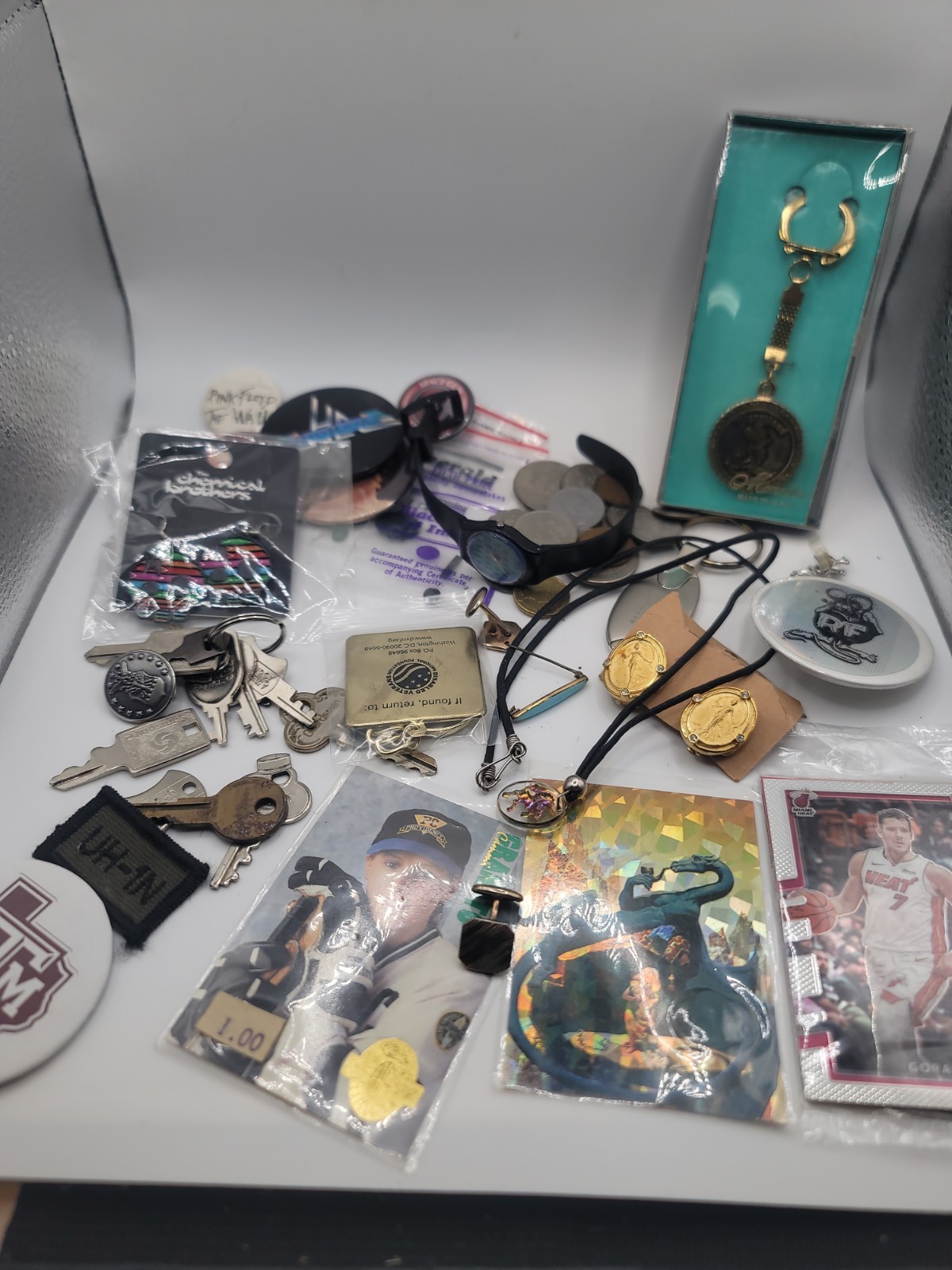 Huge Junk Drawer Lot Vintage Keys, Coins, Jewelry, And More