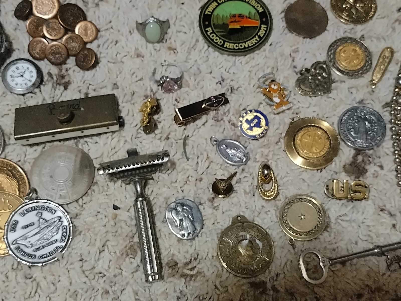 Vintage Treasure Collectible Lot, Resellers, Jewelry, Brass Buttons, Coins Etc.