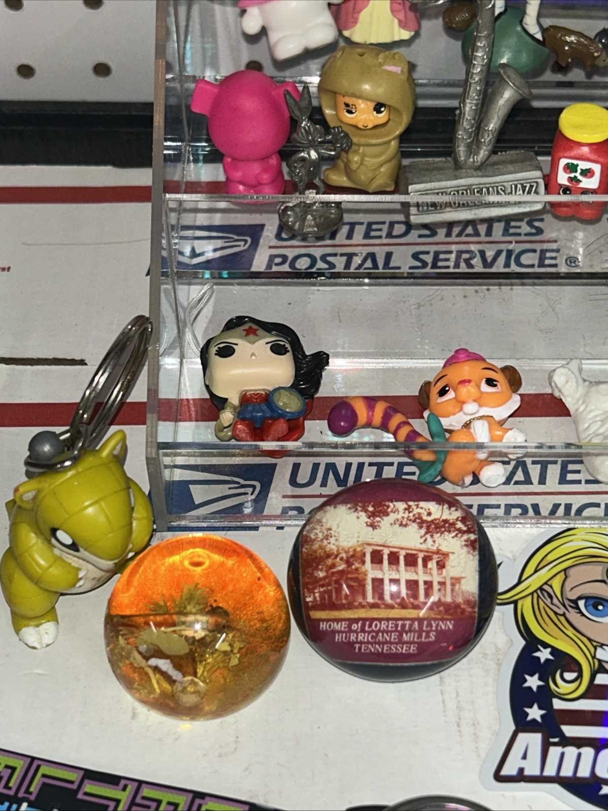 Vintage Toy, Junk Drawer Lot, Old Cards, Pokémon Keychains, Spongebob, Disney