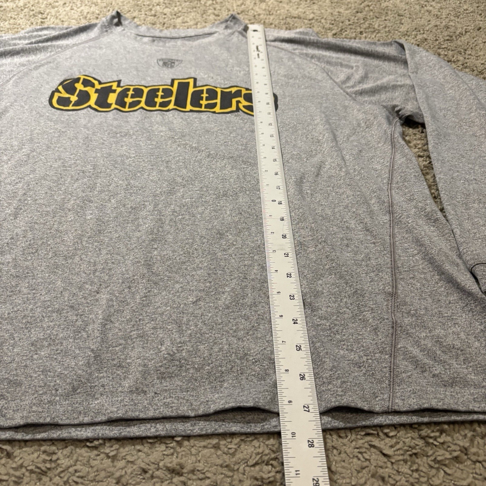 Vintage Pittsburgh Steelers Reebok NFL Equipment Long Sleeve Shirt Gray Mens XL