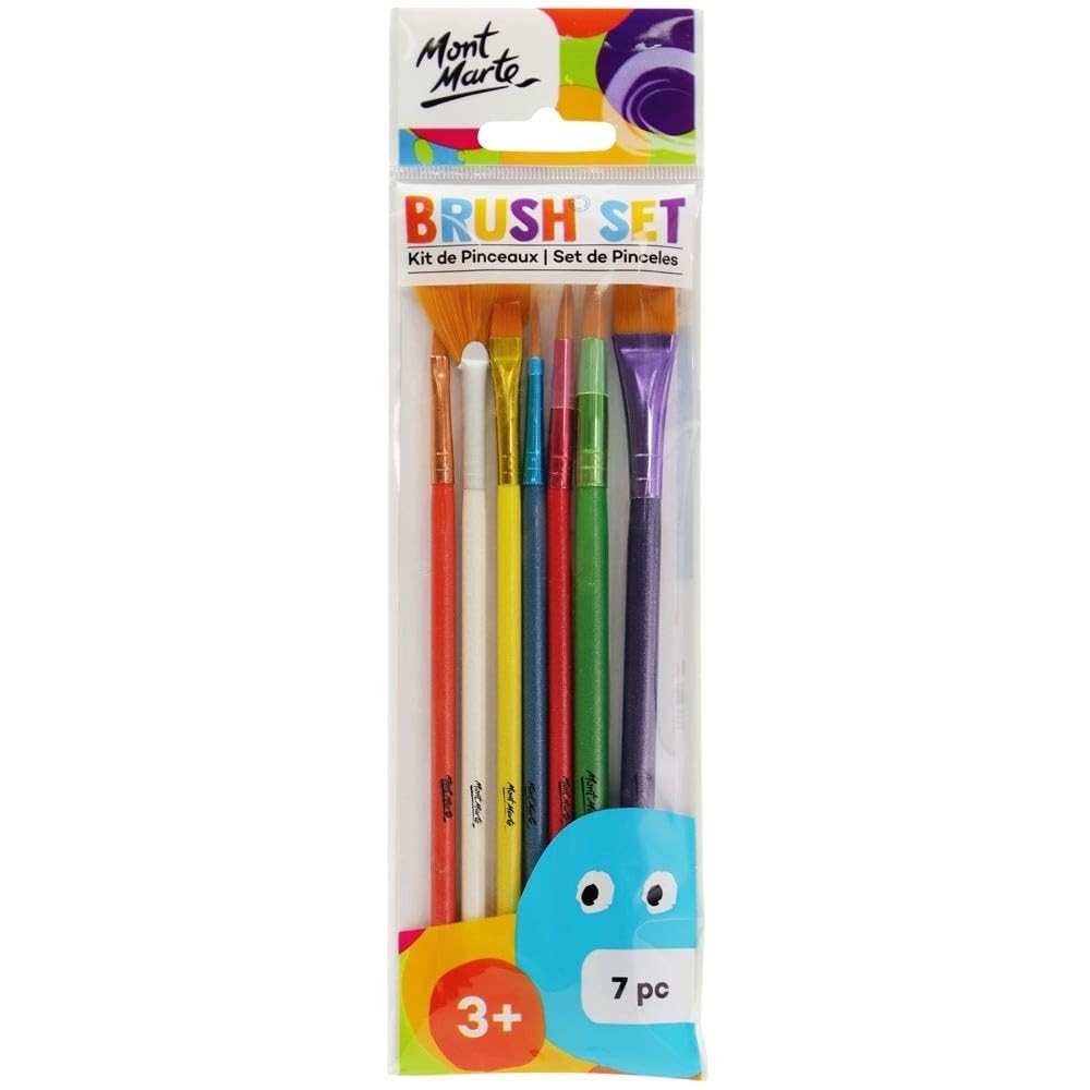 Mont Marte 7pc Multi-Colored Taklon Paint Brush Set
