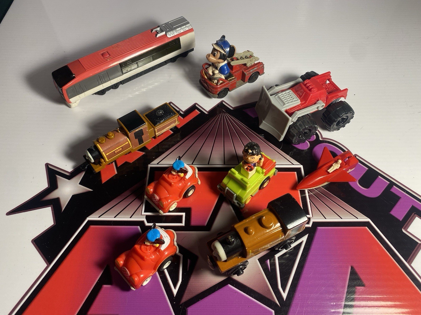 Junk Lot Of Vehicle Toys Some Show Heavy Wear/Damage Includes Alps Train Car