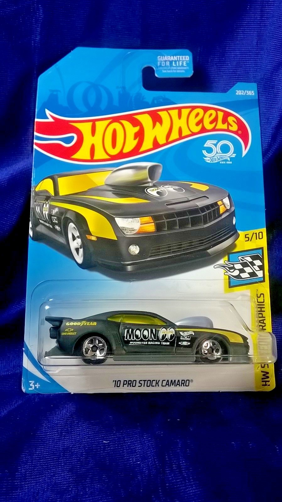 Hot Wheels ’10 Pro Stock Camaro Moon Eyes Black HW Speed Graphics #5/10 Diecast