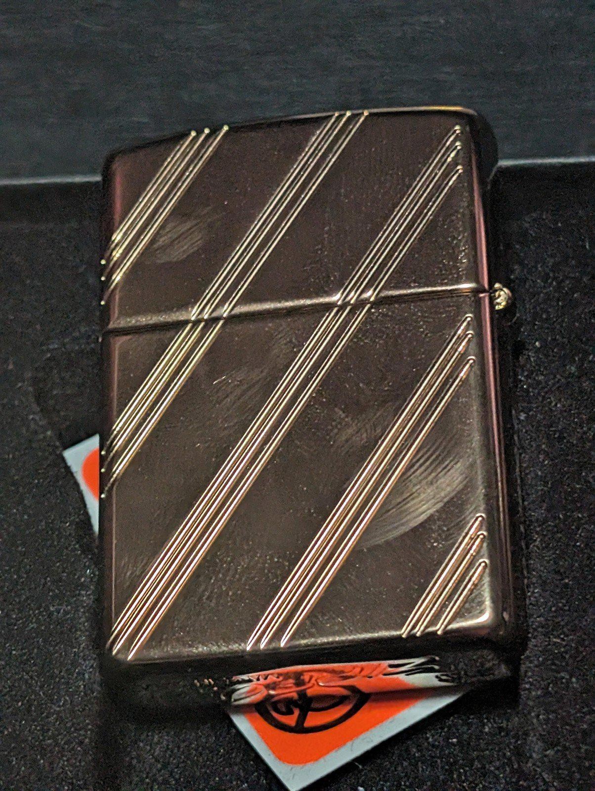 Zippo Lighter: Zippo Script Logo Collectible, Armor Engraved – High Polish Rose