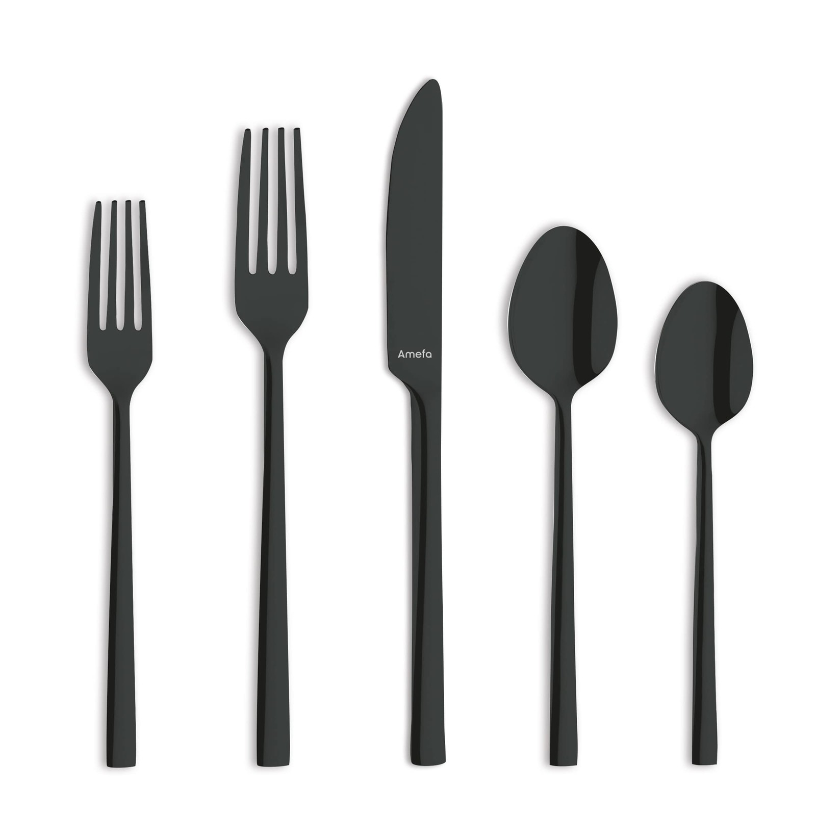 Amefa Dallas 20-Piece Black 18/0 Stainless Steel Flatware Set, Service for 4