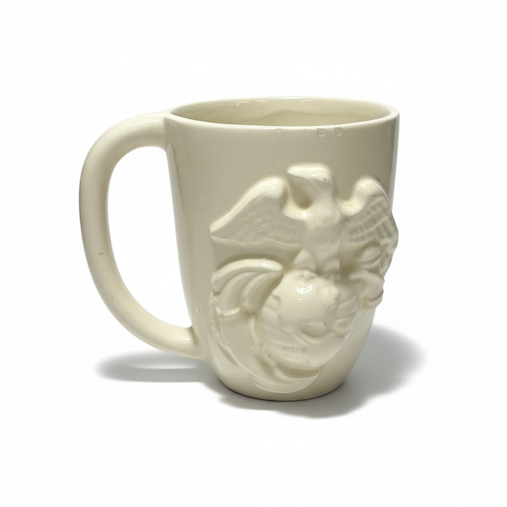 Vintage American Eagle Milk Glass Mug Patriotic Federal McCoy Style USA