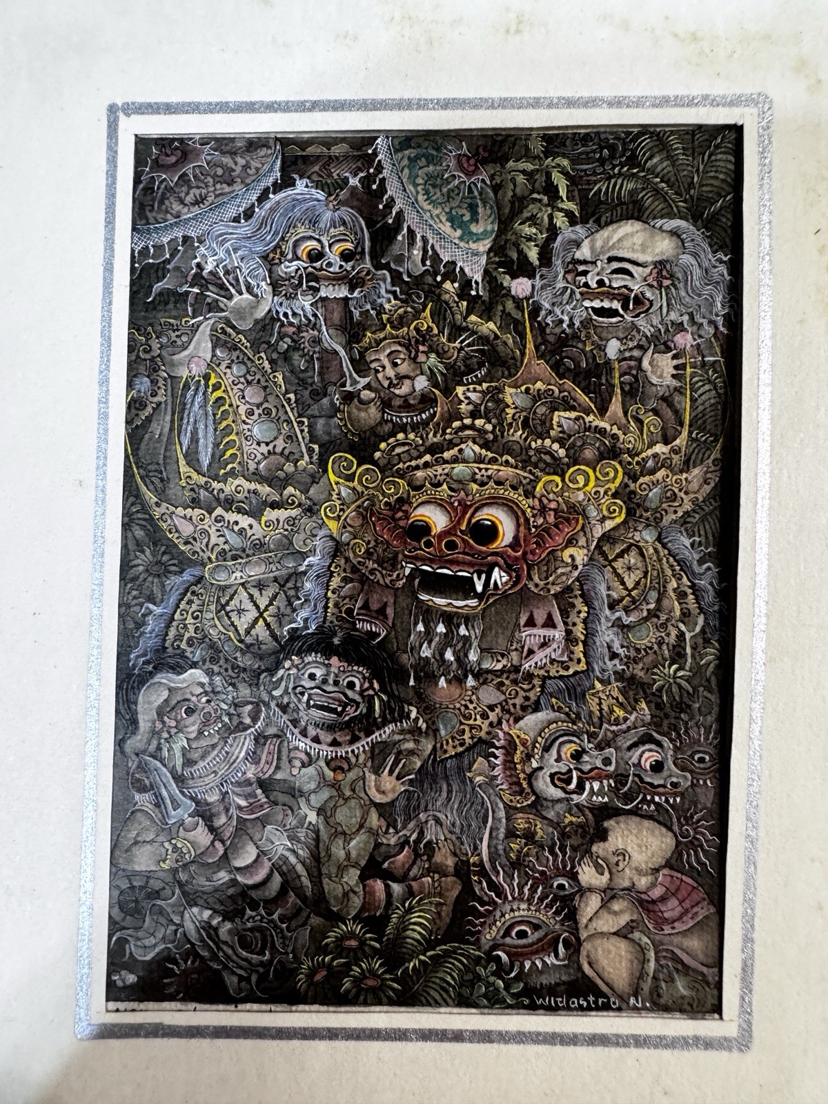 Miniature Framed Balinese Bali Traditional Painting