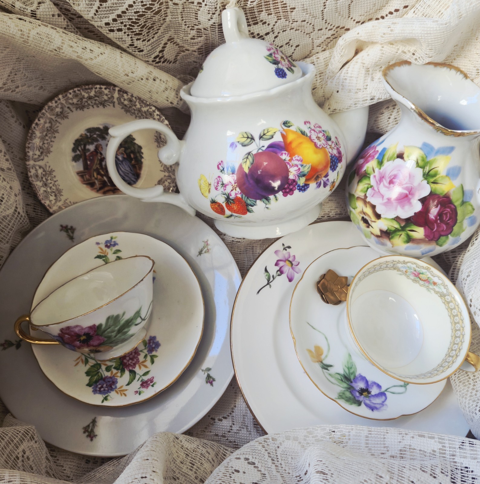 Vintage Mismatched China And Tea Time Mystery Gift Box For 2