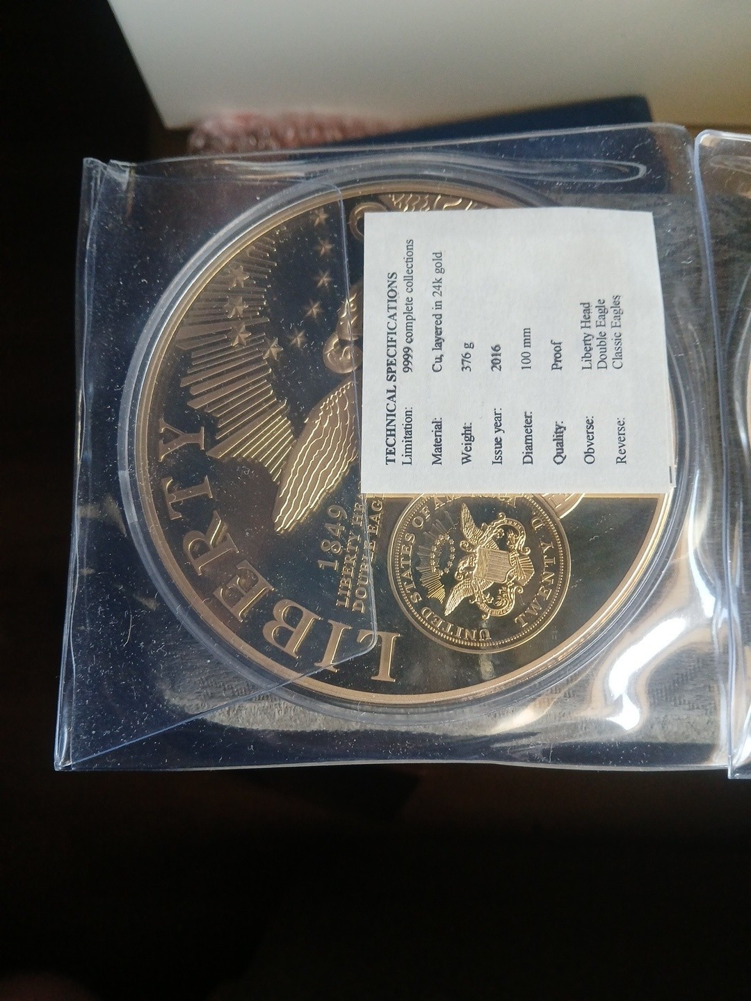 3 Lot American Mint Classic Eagles U.S. 376g Layered 24k Gold Replica 2016 (R)