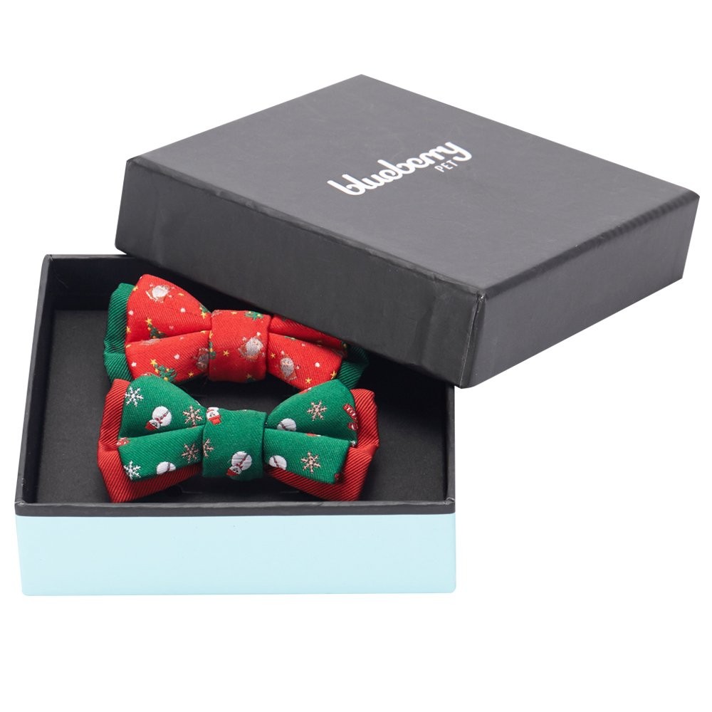 Blueberry Pet Handmade Dog Cat Bow Tie Set Pack of 2 Stay Festive