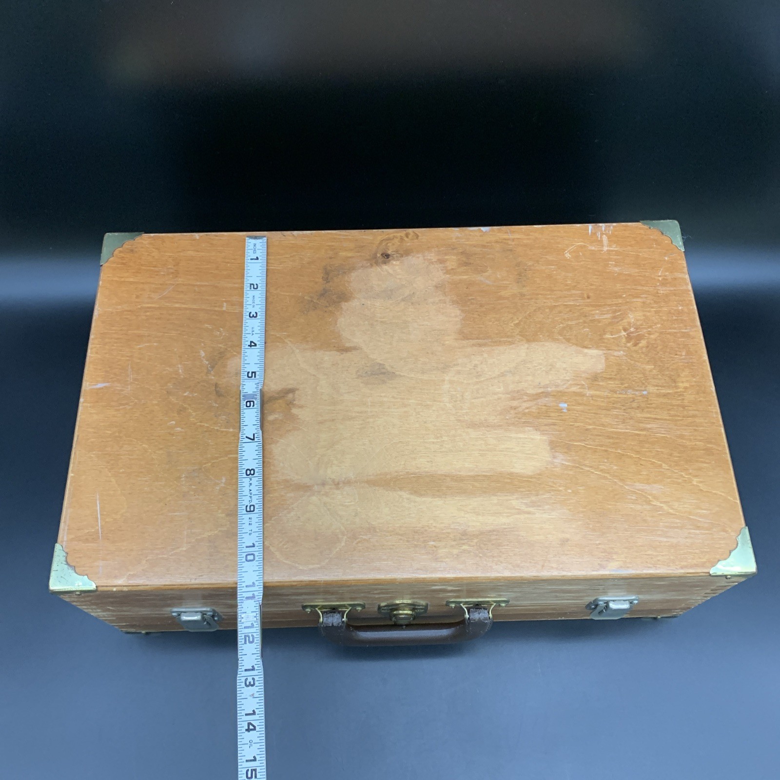 Vintage Wooden Artist Paint Box w Palette Compartments 18″ Case