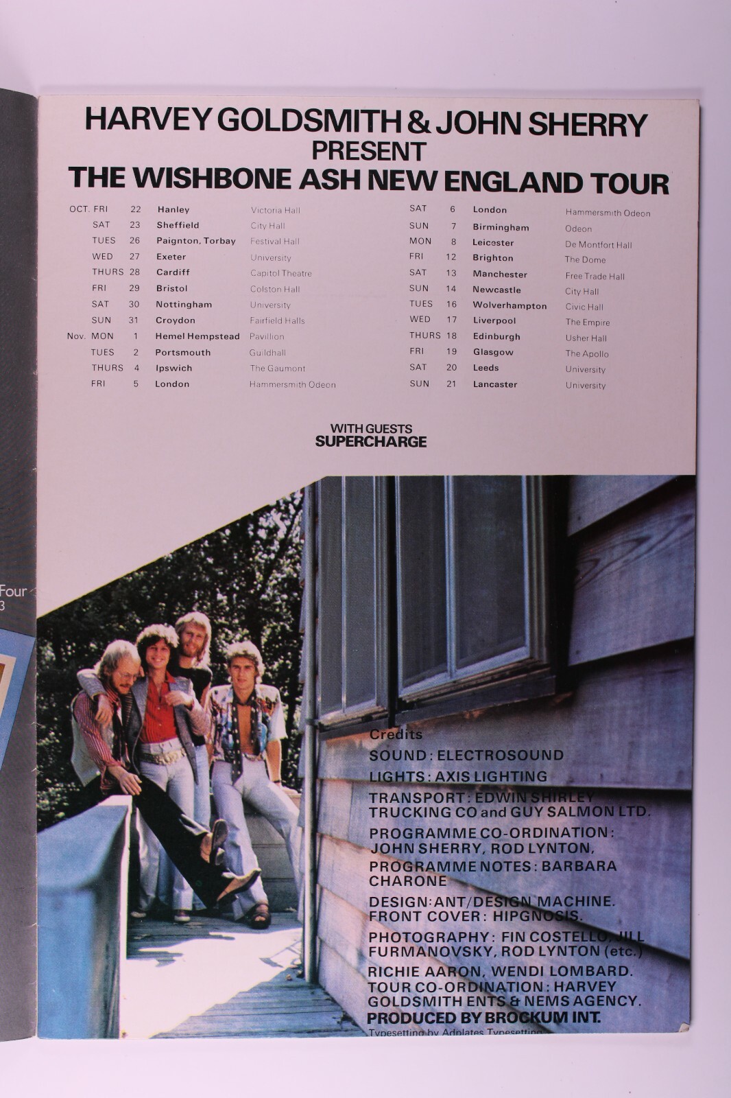 Wishbone Ash Programme Original Vintage New England Tour 24 Page Promo 1976