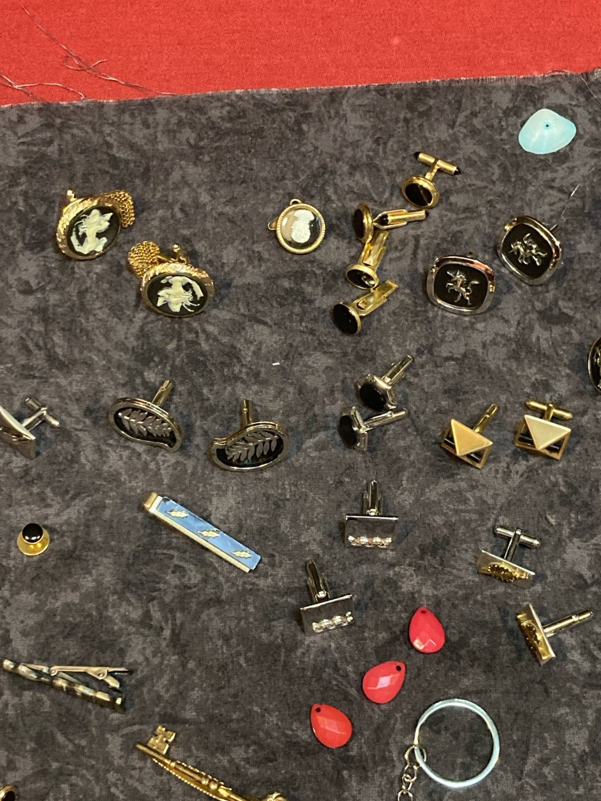 Huge Junk Drawer Lot of Trinkets Pendants Jewelry Cufflinks & Vintage Items