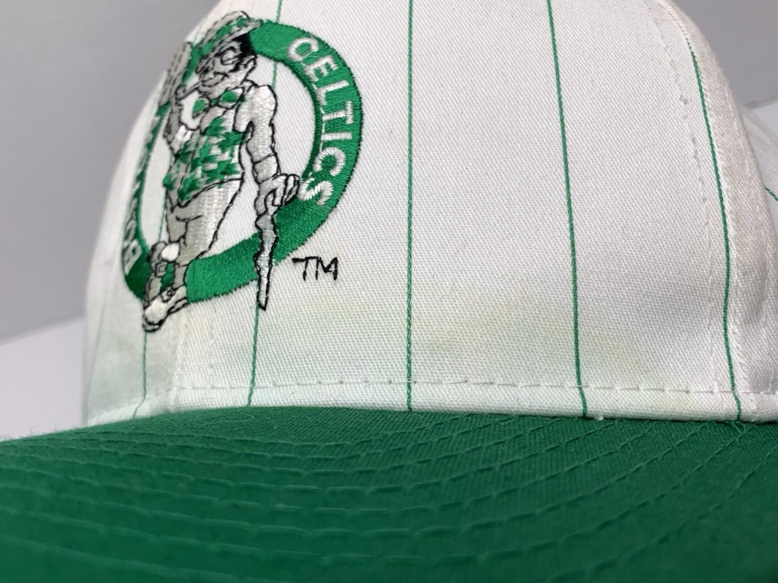 Vintage Boston Celtics Thin Pinstripe Starter SnapBack Embroidered Hat P130