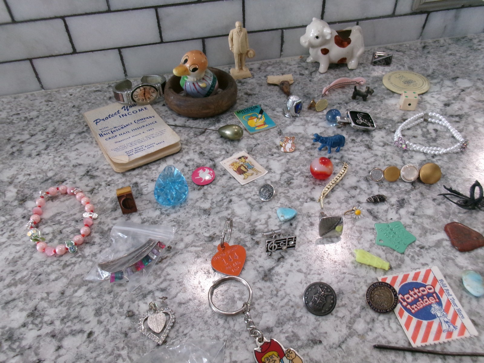Vintage Junk Drawer/Trinket Lot, 50 Piece Lot, 1.3lbs – #1