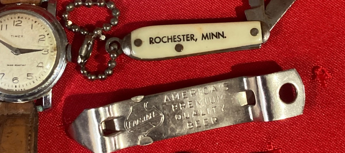 Vintage Junk Drawer Lot Pocket Knives TIMEX USA Watch Men’s Bracelet More #16