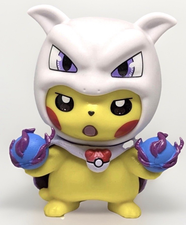 Pikachu Mewtwo Cosplay Figure Collectible Pokemon Style Anime Toy NEW!