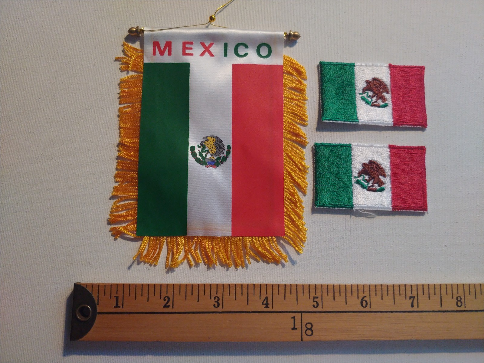 3 RARE 80S MEXICO FLAG WORLD CUP SOCCER TRAVEL SOUVENIR PATCH CREST ECUSSON