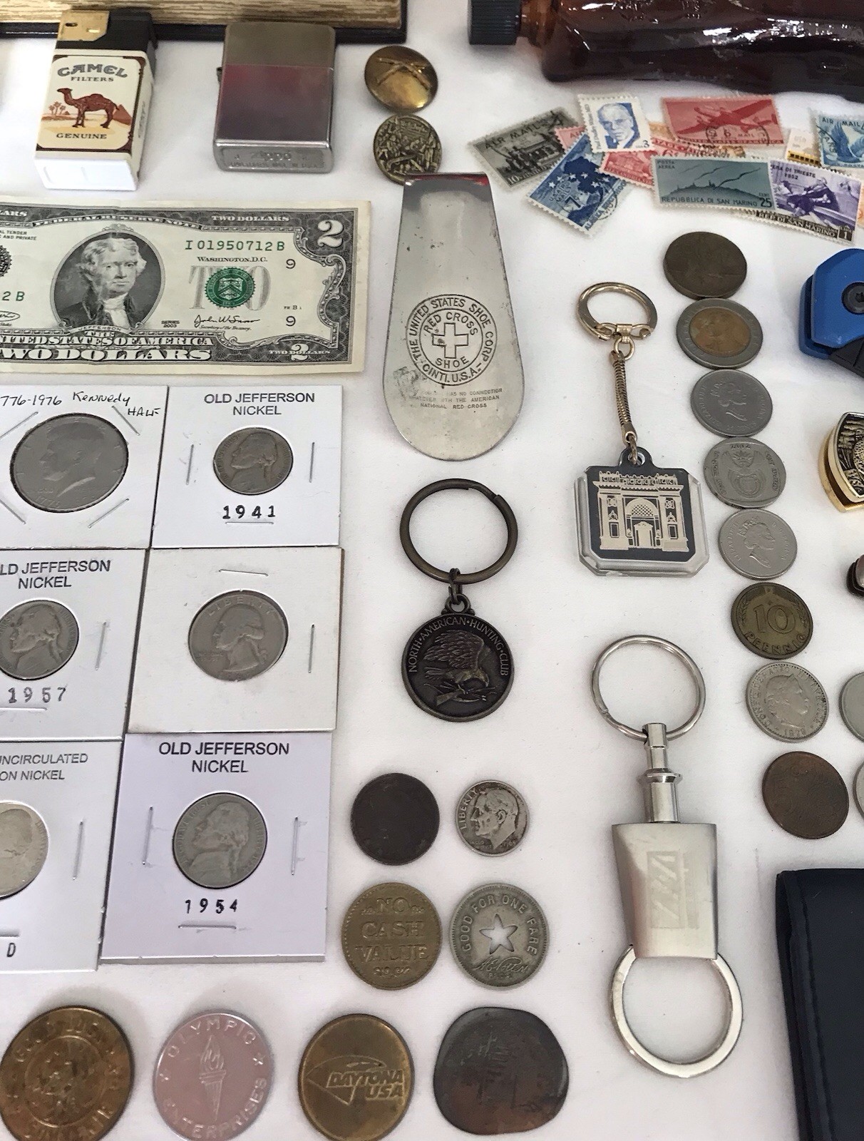 VTG/Antique Estate/Auction ~ Coins/Sterling/Knives/Jewelry/Lighters/Stamps 150+