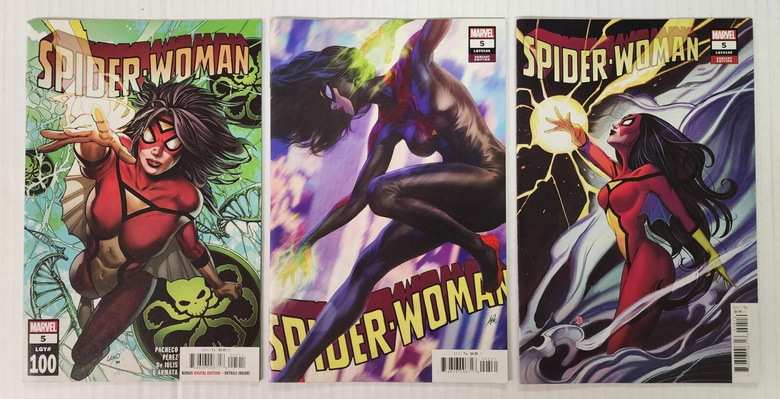 SPIDER-WOMAN Vol 7 #5 Covers By Land Artgerm & Momoko A C S Marvel 2020 Lot of 3