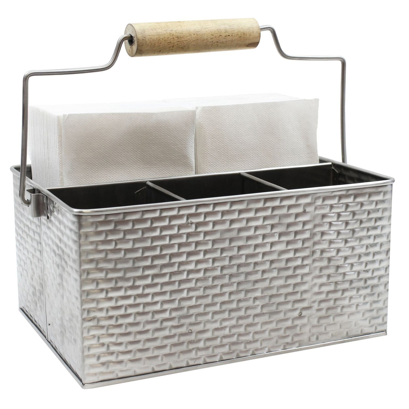 Tablecraft Brickhouse Flatware Caddy with Handle 10.75×8.5×4.75 Inch