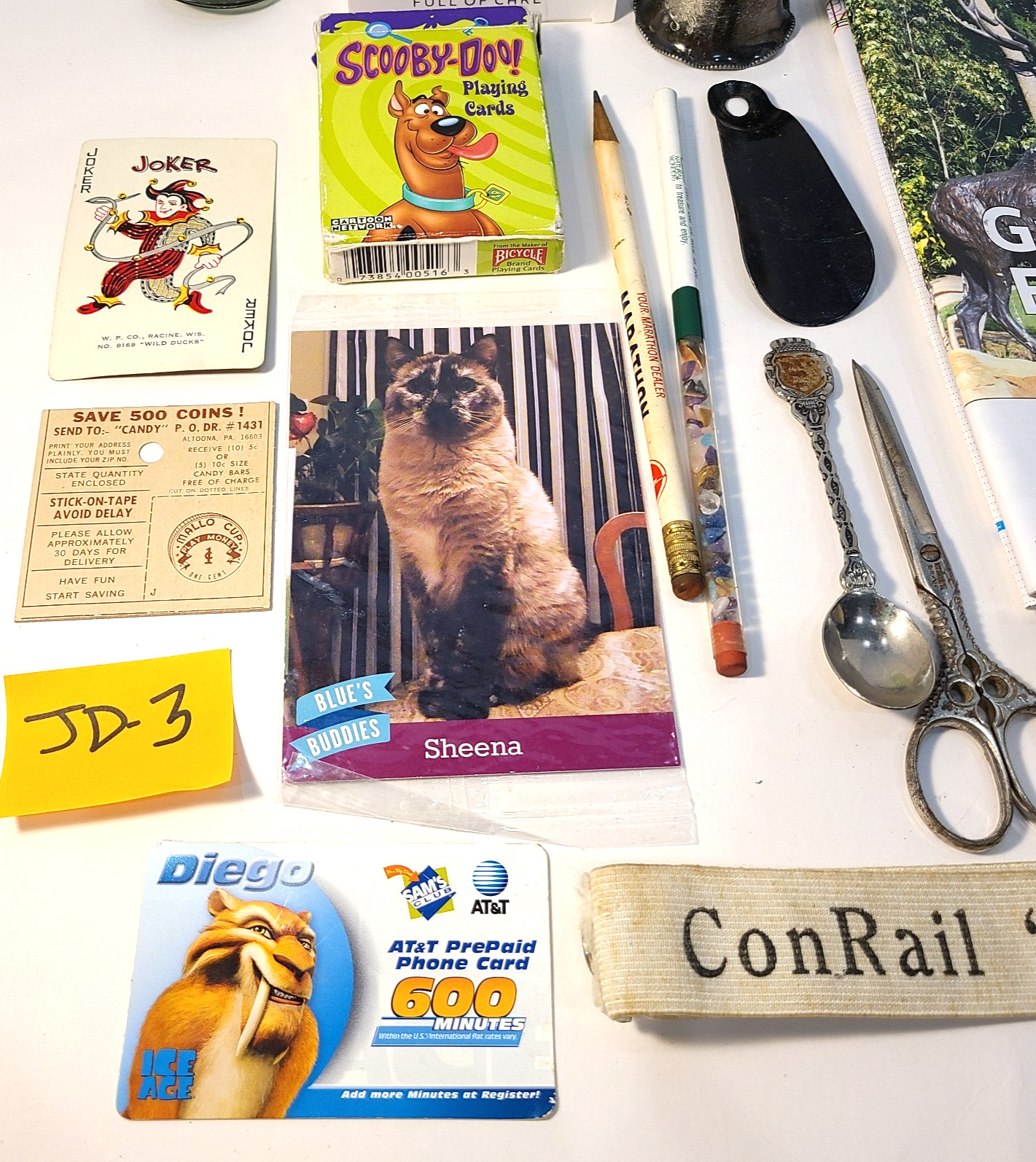 JD-3 Vintage JUNK drawer Lot Map ConRail Pokemon RX Box Radio Shack Box Template