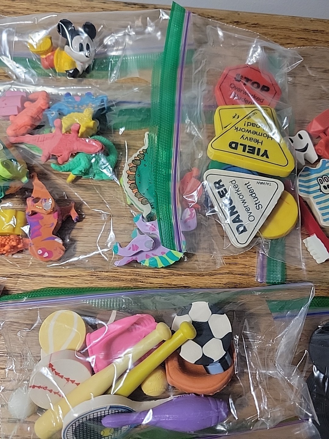 Lot Of 125+ Vintage Novelty Erasers And A Few Figurines Pre-Sorted by Like Items