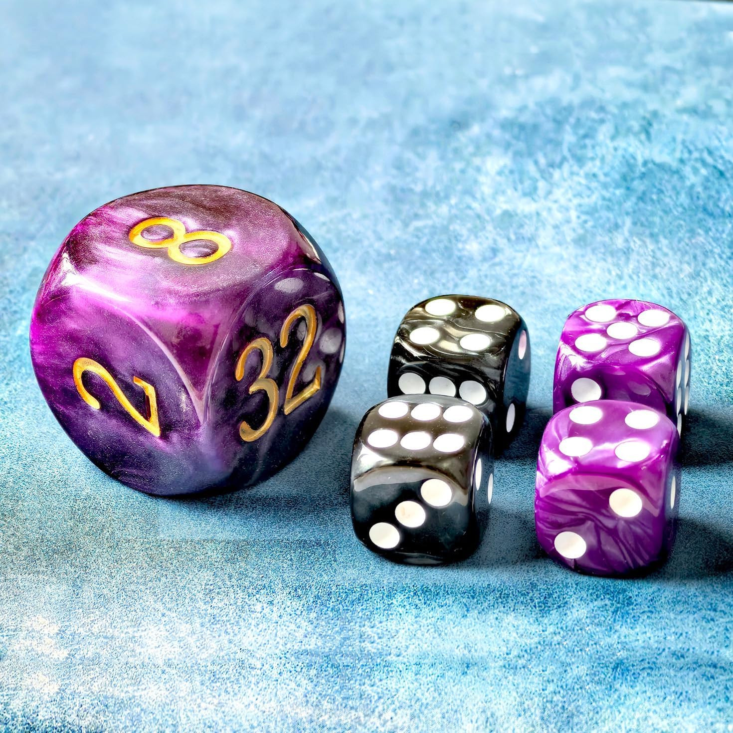 5pcs Set 30MM Backgammon Pearl Dice Set – 30MM (1 3/16″) Large Backgammon Doubli