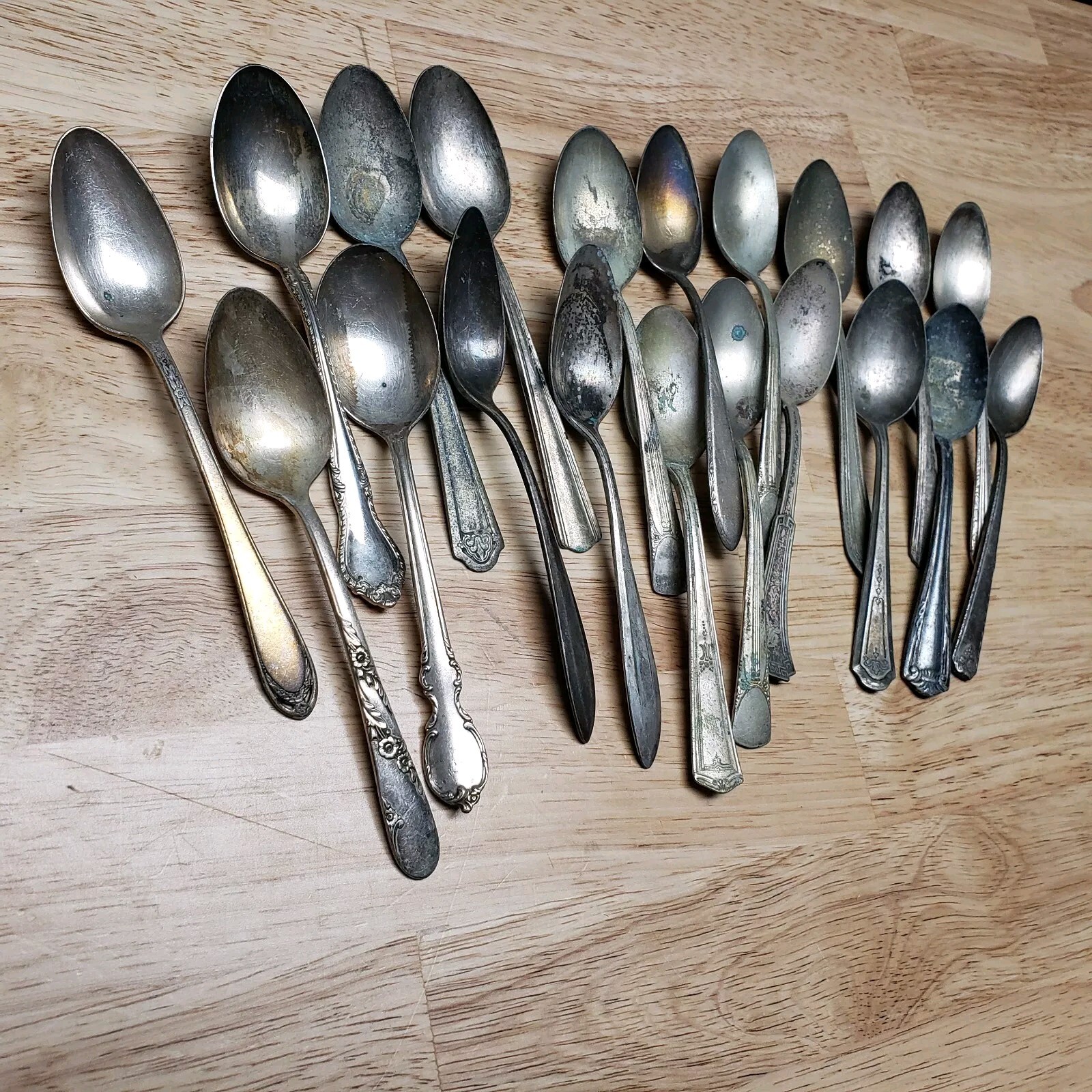 Lot Of 20 Silver Plated Tea Spoons Craft Use As Is Not For Food Use